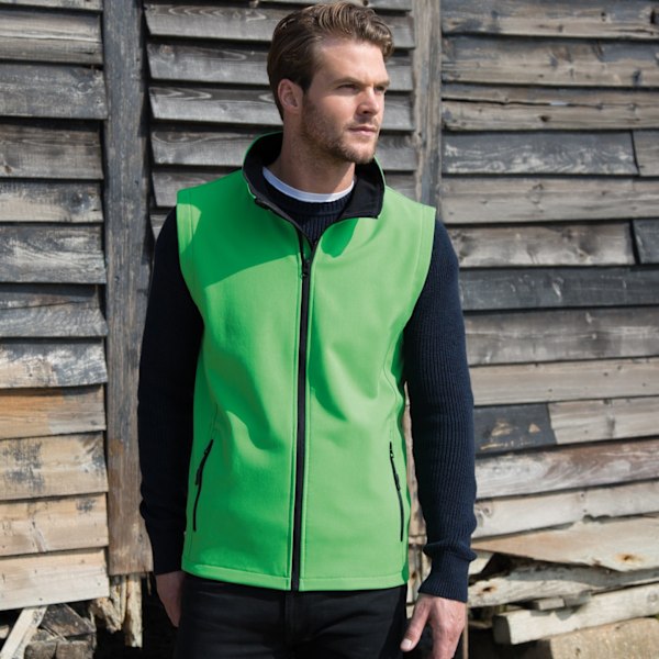 Result Core Printable Softshell Bodywarmer för män 4XL Vivid Green Vivid Green / Black 4XL
