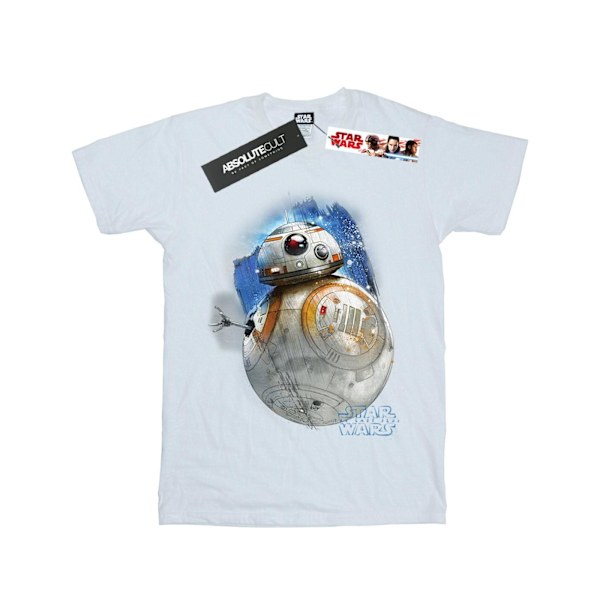 Star Wars: The Last Jedi T-shirt för flickor med BB-8, borstad, 5-6 år, vit White 5-6 Years