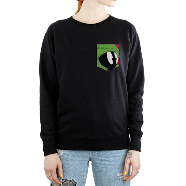 Looney Tunes Dam/Damer Marvin The Martian Ansikte Faux Fick Black L