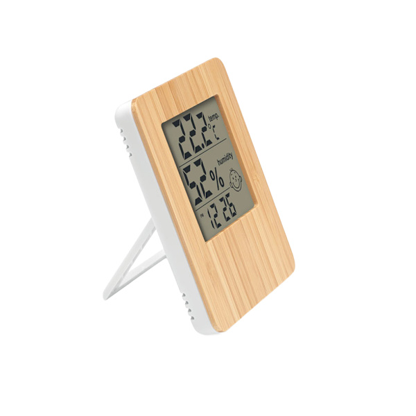 MidOcean Digital Bordsklocka i Bambu, One Size, Trä Wood One Size