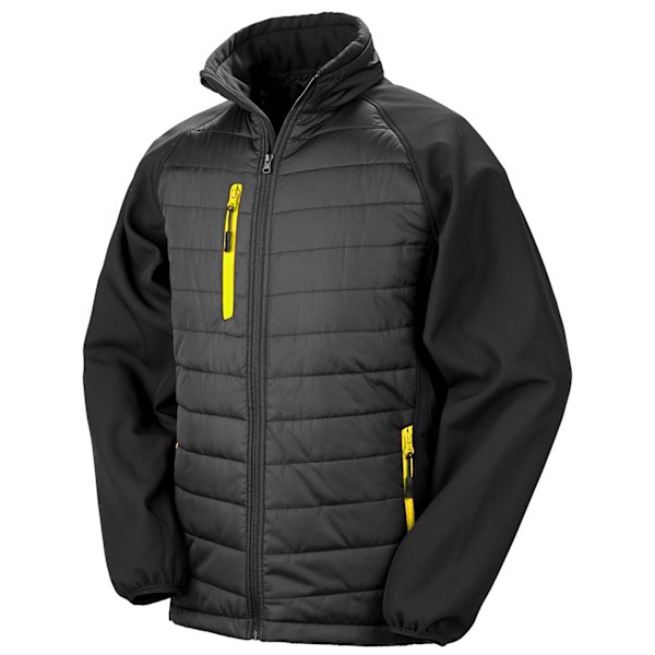 Result Unisex Vuxen Kompass Softshell Vadderad Jacka L Svart/Gul Black/Yellow L