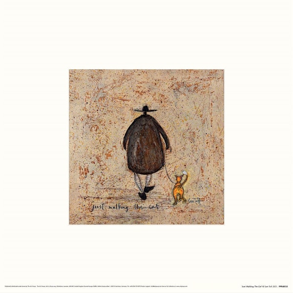 Sam Toft Just Walking The Cat Print 30cm x 30cm Brun Brown 30cm x 30cm
