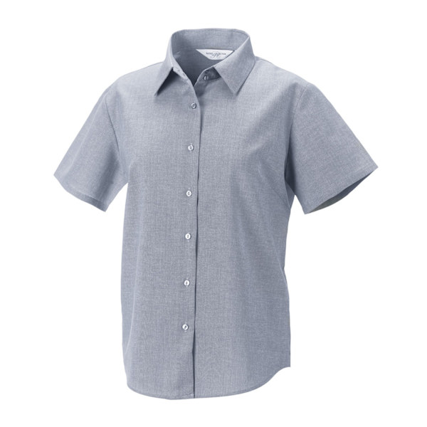 Russell Collection Dam/Dam Oxford Kortärmad Skjorta 3XL Silver 3XL