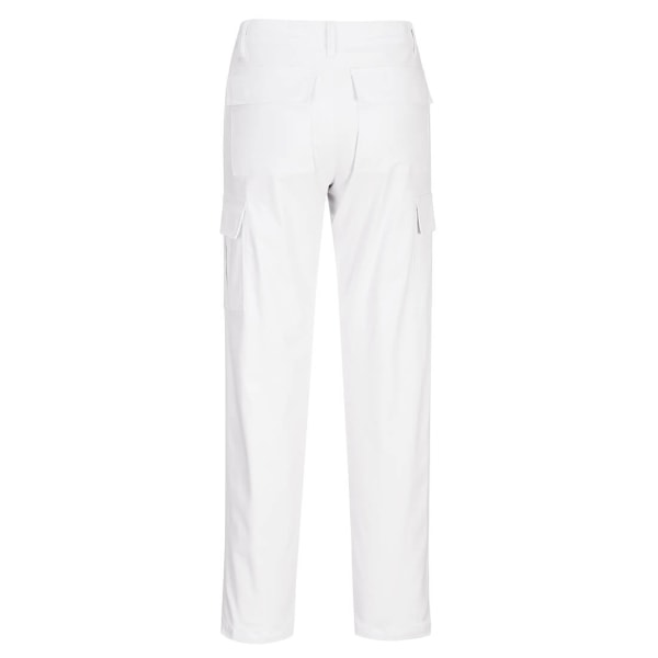 Portwest Dam/Dam S233 Stretch Slim Cargo Byxor 36R Vit White 36R