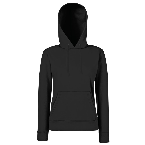 Fruit Of The Loom Ladies Lady Fit Hooded Sweatshirt / Hoodie M Black M