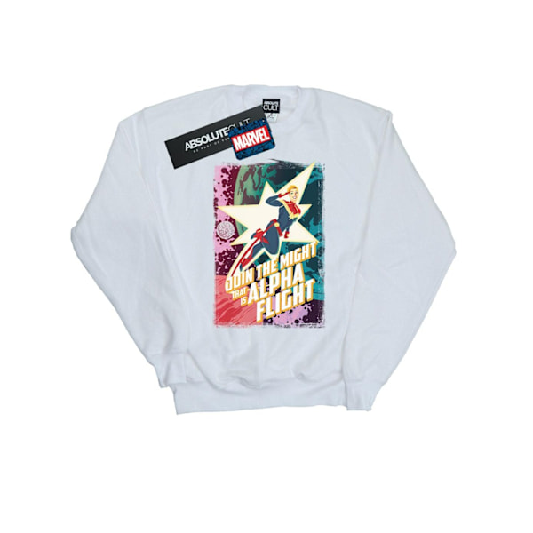 Marvel Boys Captain Marvel Alpha Flight Sweatshirt 9-11 år W White 9-11 Years