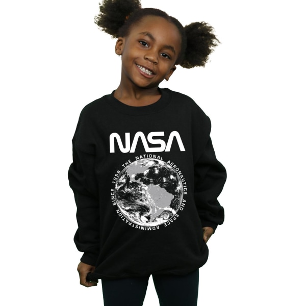 NASA Girls Planet Earth Sweatshirt 7-8 Years Black Black 7-8 Years