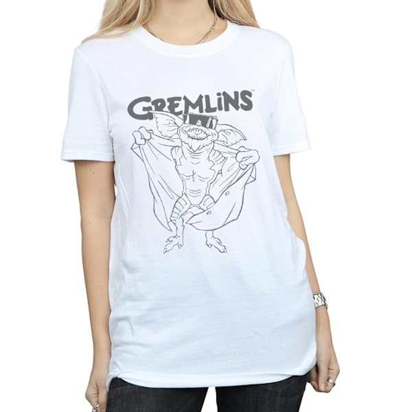 Gremlins Dam/Damer Spike´s Glasögon Bomull Boyfriend T-Shirt White S