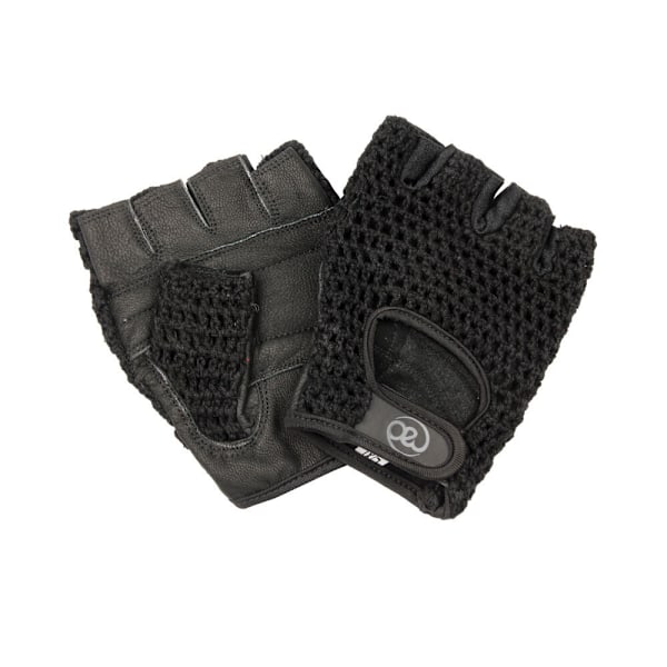 Fitness Mad Herr Läder Mesh Träningshandskar L-XL Svart Black L-XL