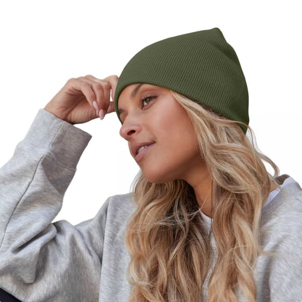 Beechfield Enkelt Basisk Stickad Vintermössa Storlek One Size Oliv Olive Green One Size