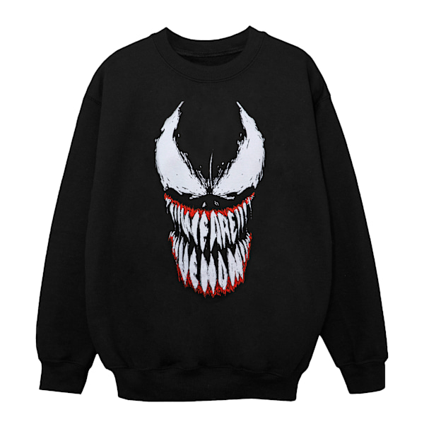 Marvel Girls Spider Man Venom Teeth Face Sweatshirt 9-11 år Black 9-11 Years