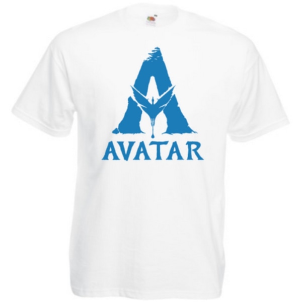 Avatar Unisex T-shirt med logotyp för vuxna XXL Vit White XXL