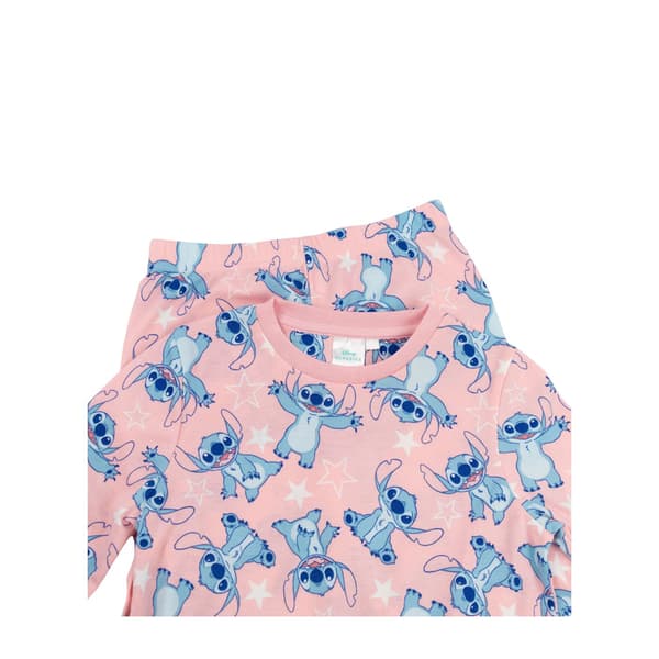 Lilo & Stitch Flickor Stitch Långärmad Lång Pyjamas Set (Förpackning Pink/White 9-10 Years