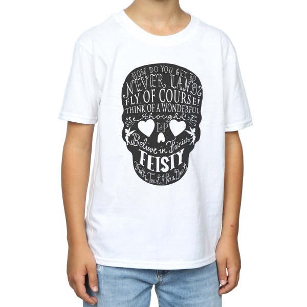 Disney Boys Tinker Bell Skull T-shirt 9-11 år Vit White 9-11 Years