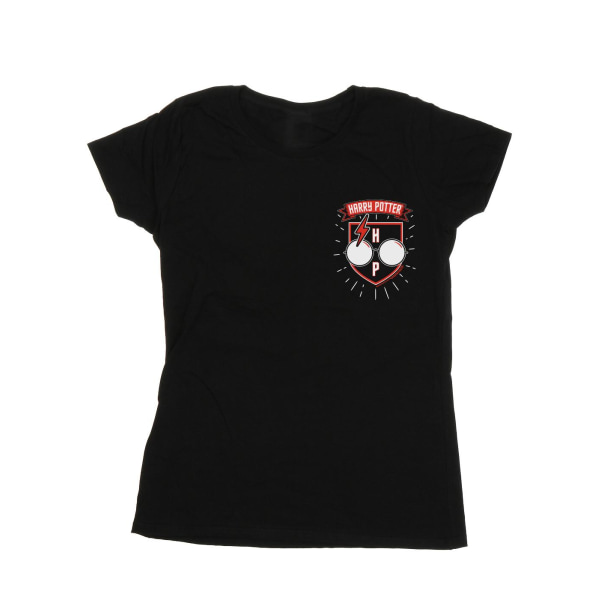 Harry Potter dam/kvinna Toon Glasses ficka bomull T-shirt L Black L