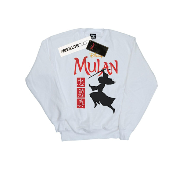 Disney Dam/Kvinnor Mulan Film Krigare Silhuett Sweatshirt White S