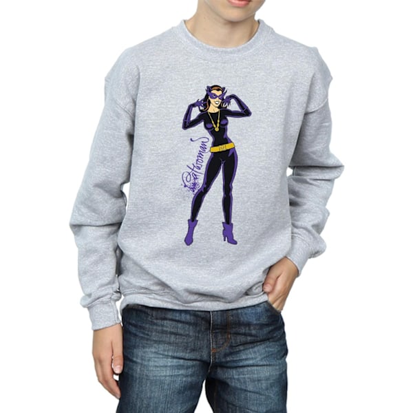 DC Comics Boys Catwoman Happy Pose Sweatshirt 5-6 år Sport Sports Grey 5-6 Years