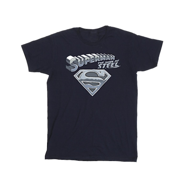 DC Comics Boys Superman The Man Of Steel T-Shirt 9-11 År Marinblå Navy Blue 9-11 Years