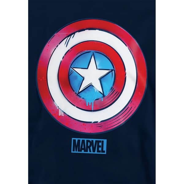 Captain America Barn/Kids Drip Shield Pull Over Hoodie 9-1 Black 9-11 Years