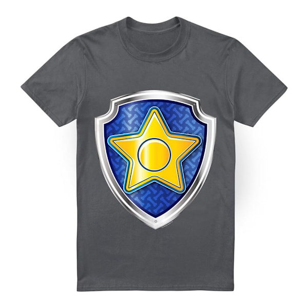Paw Patrol Herr Chase Badge T-Shirt S Gråmelerad Charcoal S