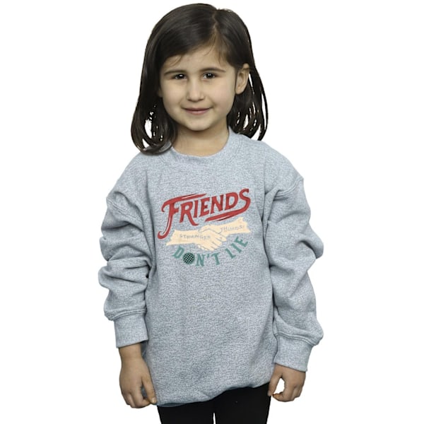 Netflix Girls Stranger Things Friends Don´t Lie Hands Sweatshirt Sports Grey 7-8 Years