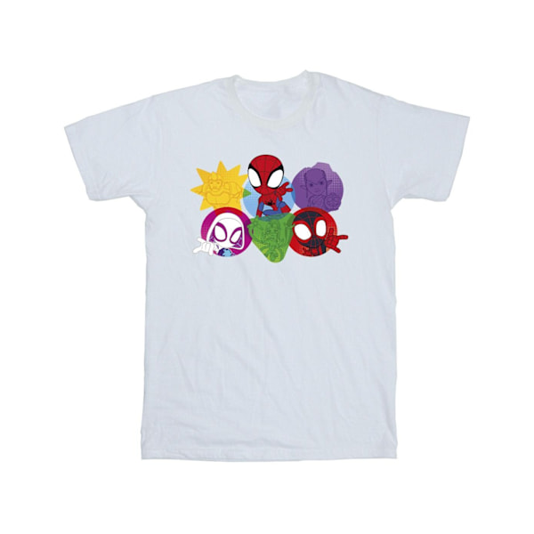 Marvel Boys Spidey And His Amazing Friends Faces T-Shirt 5-6 år White 5-6 Years