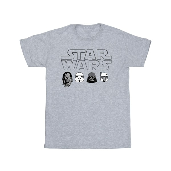 Star Wars Boys Character Heads T-Shirt 5-6 år Sports Grey Sports Grey 5-6 Years