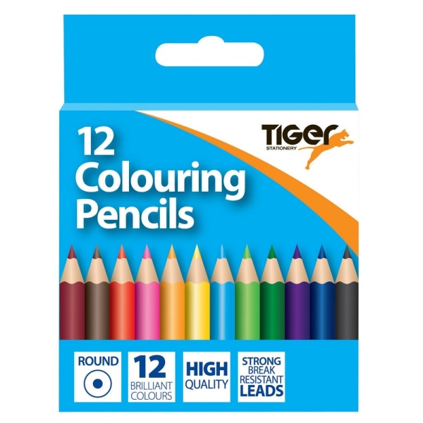 Tiger brevpapper halvlängd färgpenna (pack med 12) One S Multicoloured One Size