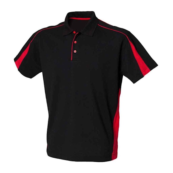 Finden & Hales Mens Club Pique Polotröja XXL Svart/Röd Black/Red XXL