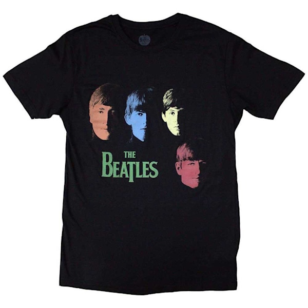 The Beatles Unisex Adult Colour Faces T-Shirt S Svart Black S