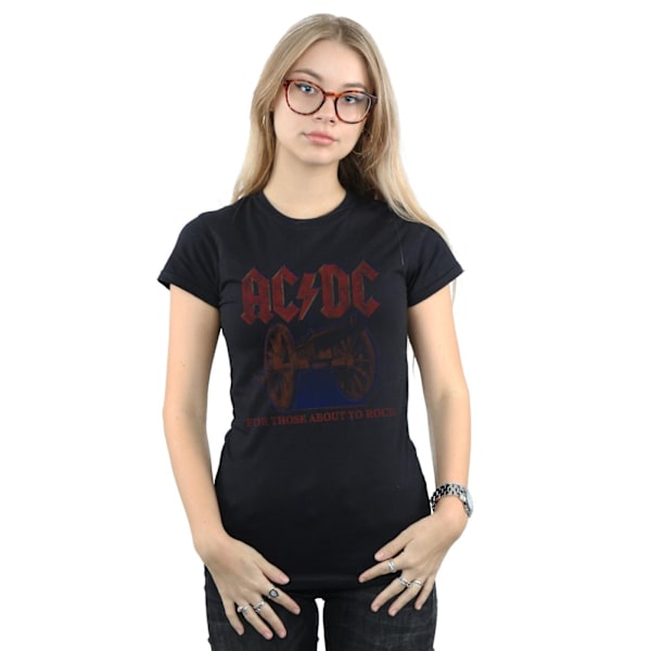 AC/DC Dam/Kvinnor För Dem Som Ska Rocka Kanon Bomull T-Shirt Black XXL