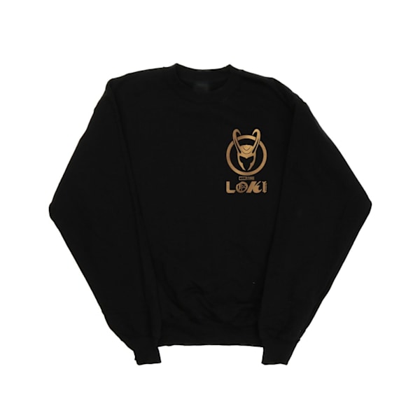 Marvel Dam/Kvinnor Loki Horn Logo Faux Pocket Sweatshirt L Svart Black L