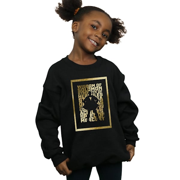 DC Comics Girls Shazam Guld Text Sweatshirt 5-6 År Svart Black 5-6 Years