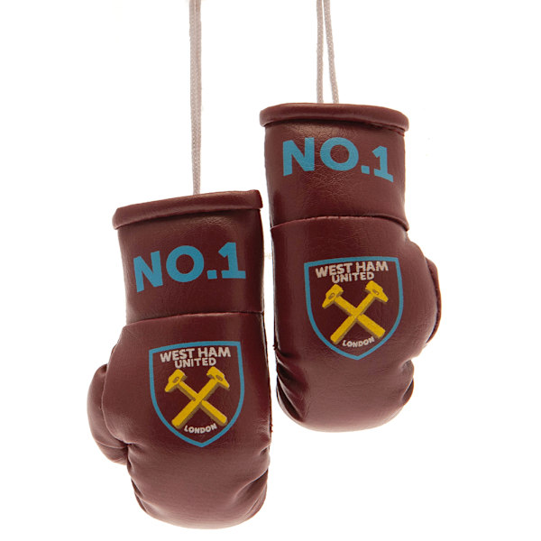 West Ham United FC Boxhandskar Dekoration för Bilspegel One Size Claret Red/White One Size