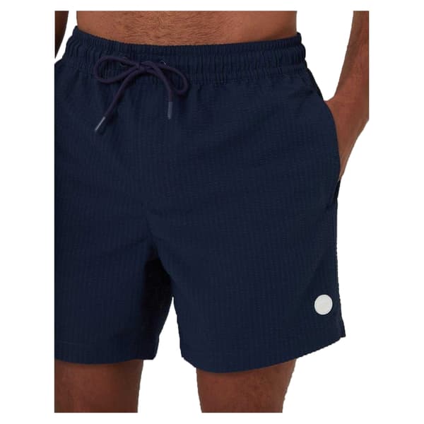 Threadbare Herr Texturerade Badshorts med Avslappnad Passform L Marinblå Navy L