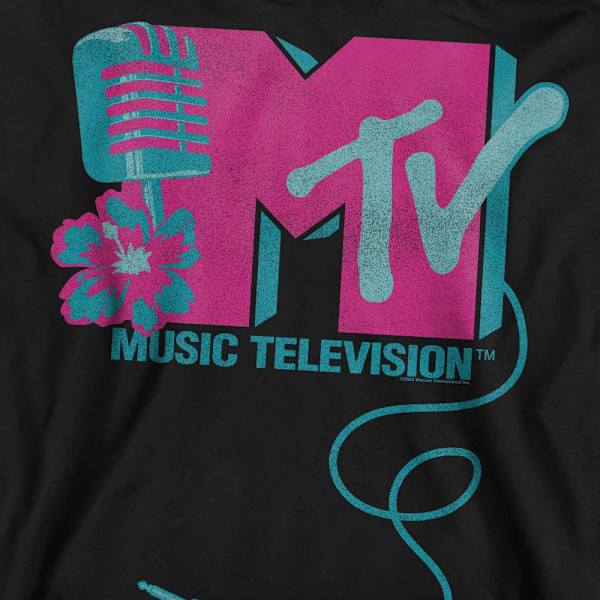 MTV Unisex Vuxen Mikrofon Logotyp Sweatshirt M Svart Black M