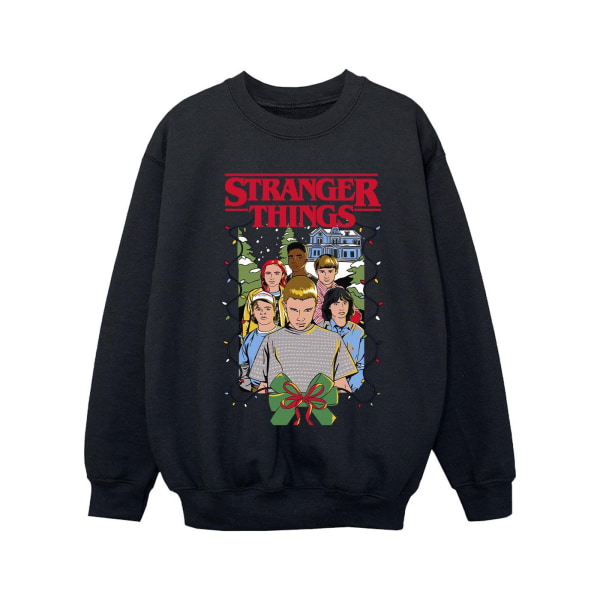 Netflix Girls Stranger Things Christmas Poster Sweatshirt 7-8 Y Black 7-8 Years