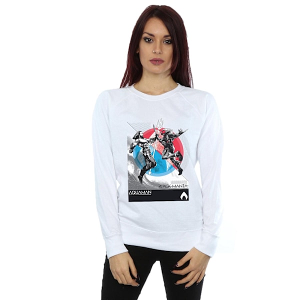 DC Comics Dam/Kvinnor Aquaman Vs Black Manta Sweatshirt XXL W White XXL