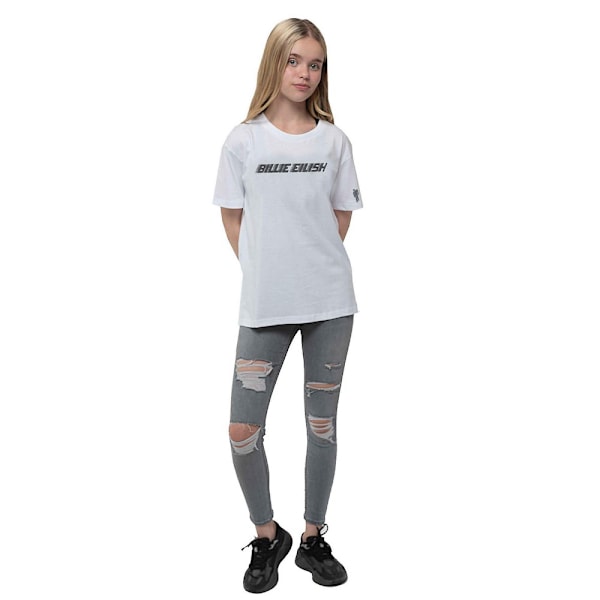 Billie Eilish Barn/Barn Racer Logo Bomull T-shirt 7-8 År White 7-8 Years