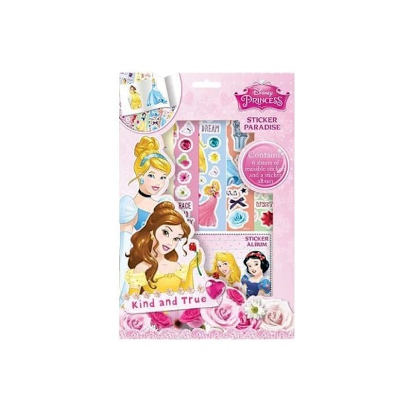 Disney Princess klistermärkesark set (6-pack) En storlek Flerfärgad Multicoloured One Size