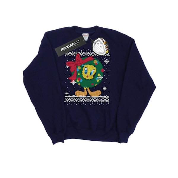 Looney Tunes Dam/Damer Tweety Pie Jul Fair Isle Sweatshirt Navy Blue L