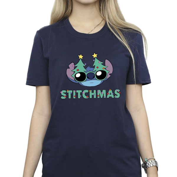 Disney Dam/Damer Lilo & Stitch Stitchmas Glasögon Bomull Pojkvän Navy Blue XXL