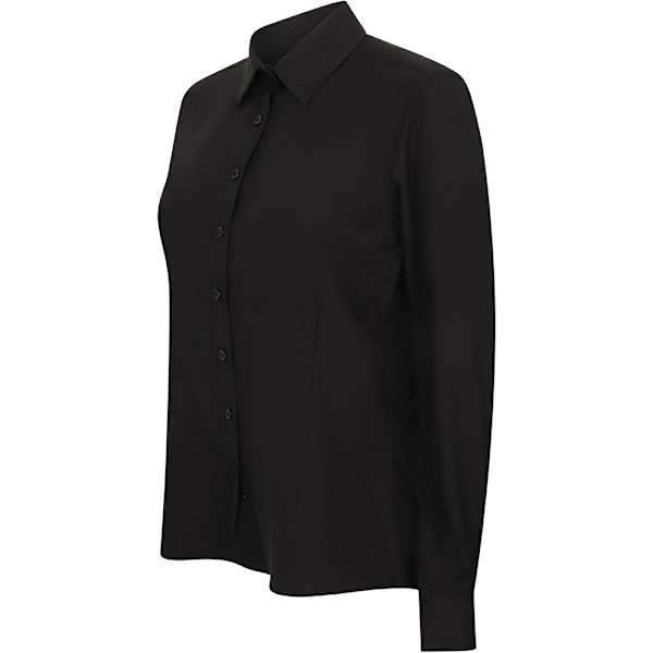 Henbury Dam/Damer Wicking Långärmad Arbetsskjorta 4XL Svart Black 4XL