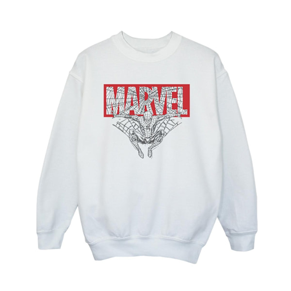 Marvel Pojkar Spider Man Logotyp Röd Tröja 3-4 År Vit White 3-4 Years