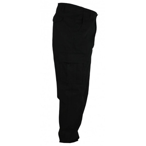 D555 Herr Robert Peached And Washed Cotton Cargo Byxor 52S B Black 52S