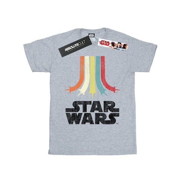 Star Wars Retro Rainbow Bomull T-shirt för kvinnor/damer Sports Grey M