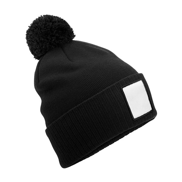 Beechfield Pom Pom Applikation Patch Mössa One Size Svart/Vit Black/White One Size