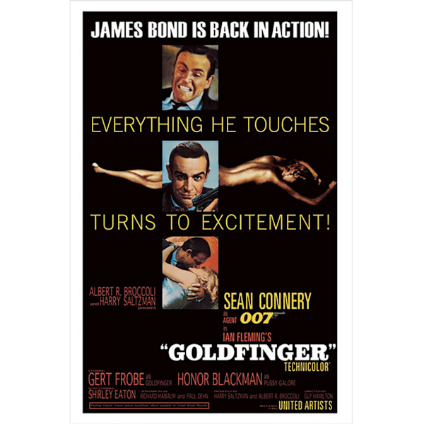 James Bond Goldfinger Poster One Size Black Black One Size