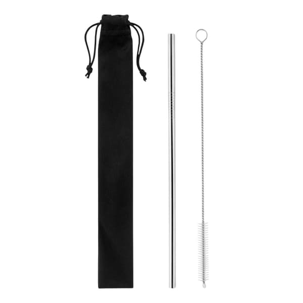 MidOcean Cold Straw Set med sugrör och borste One Size Matt Silver Matt Silver One Size
