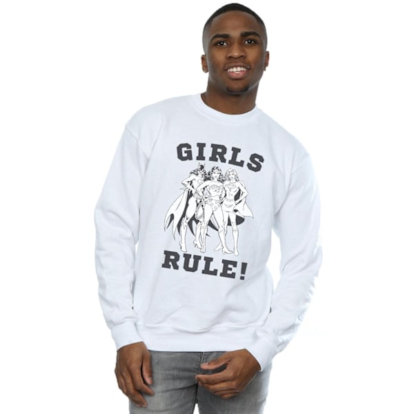 DC Comics Justice League Girls Rule Sweatshirt M Vit White M